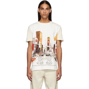 Lanvin White and Red Short Sleeve Tee Babar